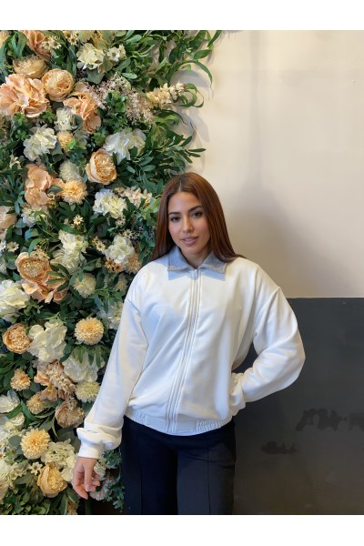 CHAQUETA DE FELPA CON CUELLO 96469