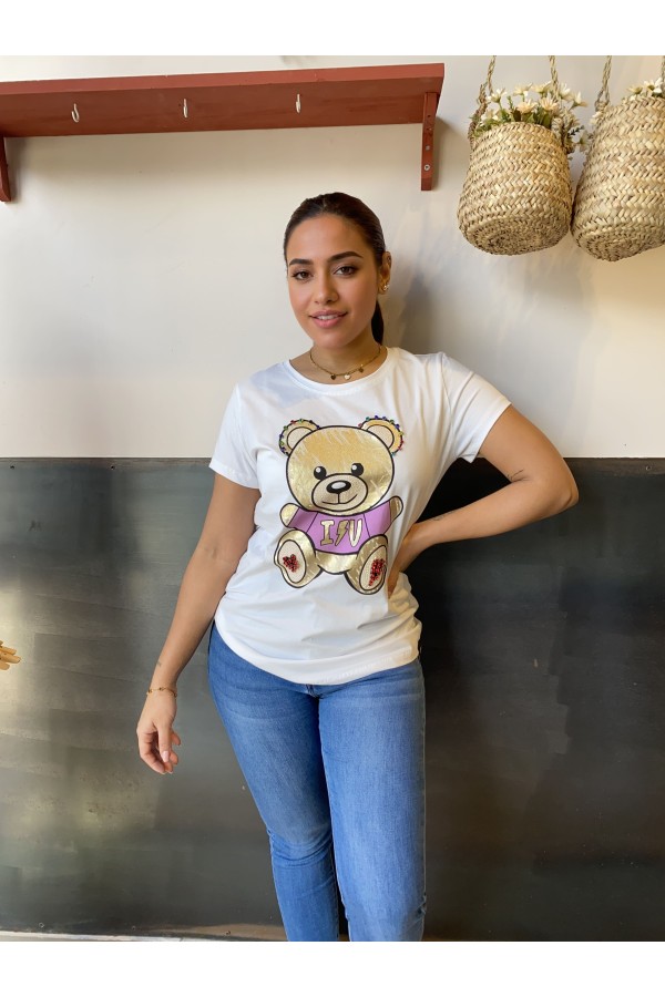 CAMISETA DE OSO ILOVE CON PIEDRA 205